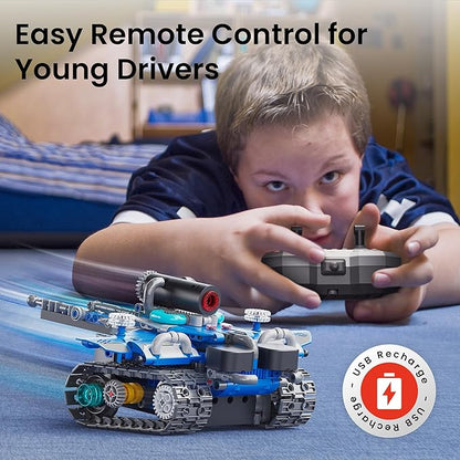 Sillbird STEM Robot Building Kit with Remote Control Gifts for Boys Ages 8-14 Buildable 5in1 Robotics Technic Coding Toy for Kids Birthday with 596 Pieces