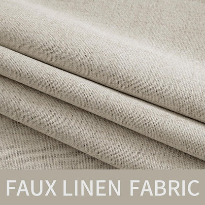 MIULEE 100% Blackout Linen Curtains - Thermal Insulated Cobblestone Grommet Drapes | 52 x 84 Inch (2 Panels)