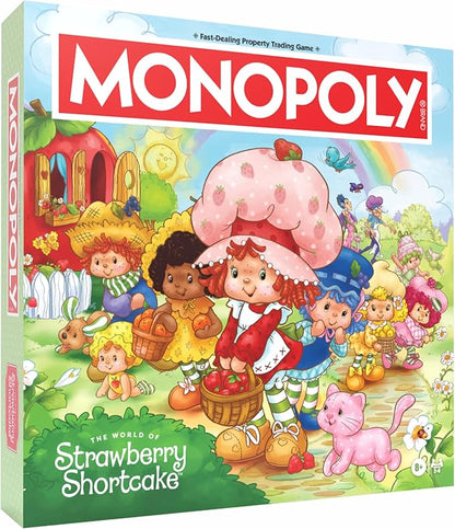 Monopoly: Strawberry Shortcake Board Game Buy Sell &amp Trade Locations Like Big Apple City Citrus Acres &amp More Includes 6 Collectible Tokens Like Blueberry Muffin's Basket &amp More Offici