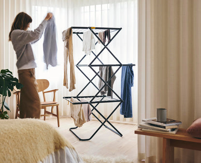 Joseph Joseph AirFrame 3-Tier Clothes Airer Drying Rack, 53 ft Capacity, Indoor/Outdoor, Stable, Foldable, Compact Storage
