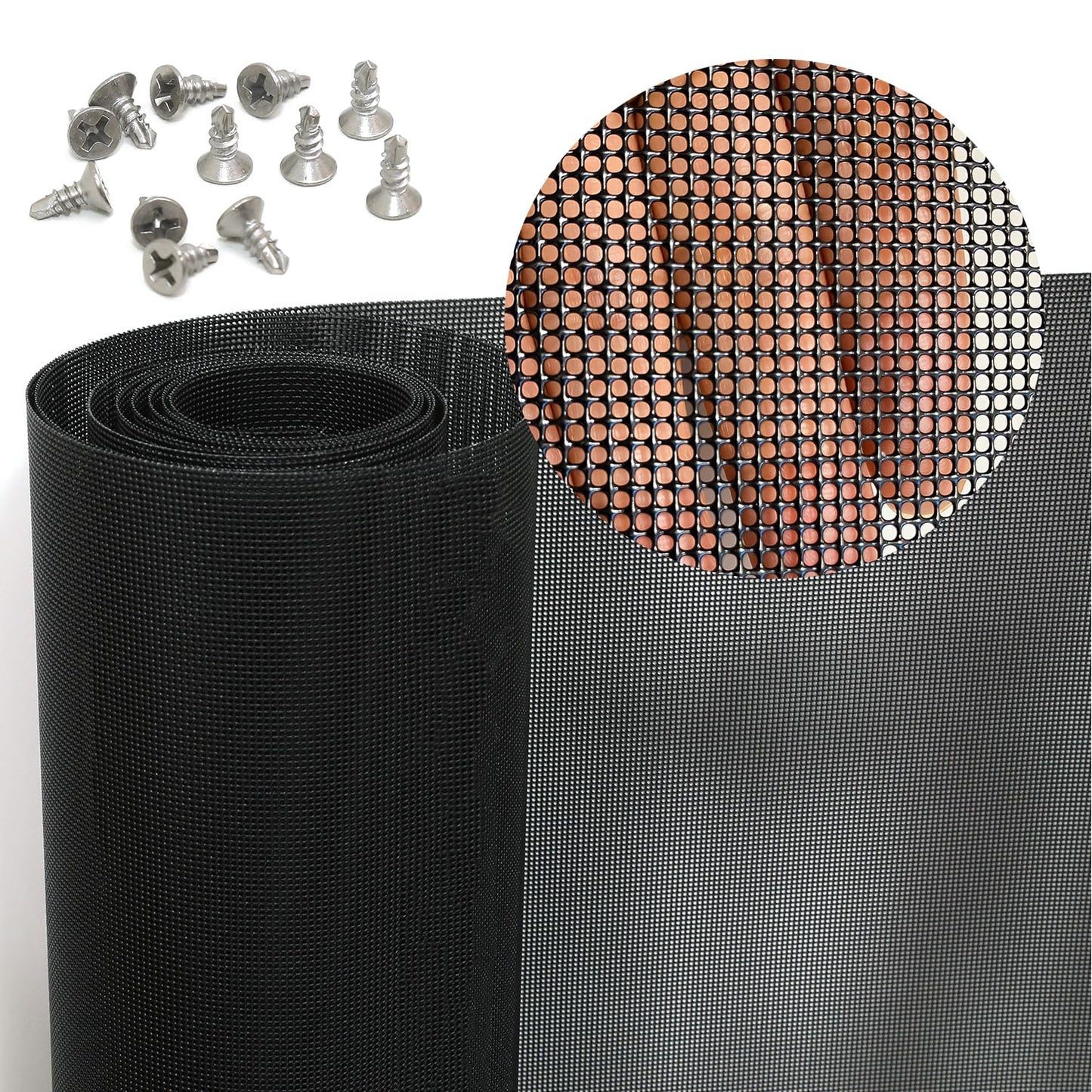 304 Stainless Steel Mesh Screen, 12 Mesh 304 Stainless Steel Security Screen, PVC Coated Heavy Duty 47inch x 118 inch Wire Mesh Window Screen Hardware Cloth Sturdy Metal Mesh Door Security Screen Mesh