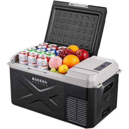 BODEGA BODEGACOOLER 12 Volt Car Refrigerator, 18 Quart Portable Freezer, Car Fridge -4℉-68℉, Compressor Electric Cooler 12/24V DC100-240 Volt AC for Outdoor RV Camping Travel Vehicles Home Use, Black