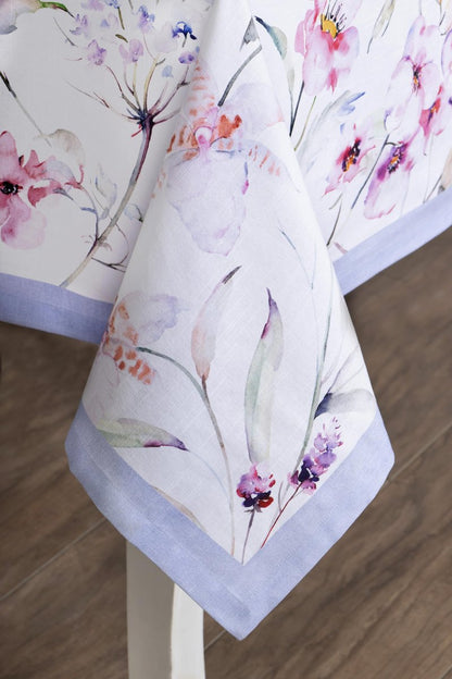 Maison d' Hermine Table Cloth Square Table 100% Cotton 54 x 54 Inches Tablecloth Reusable Decorative for Dining Kitchen Room Farmhouse Home Gifts for Mothers Day Spring Summer - Summer Floral