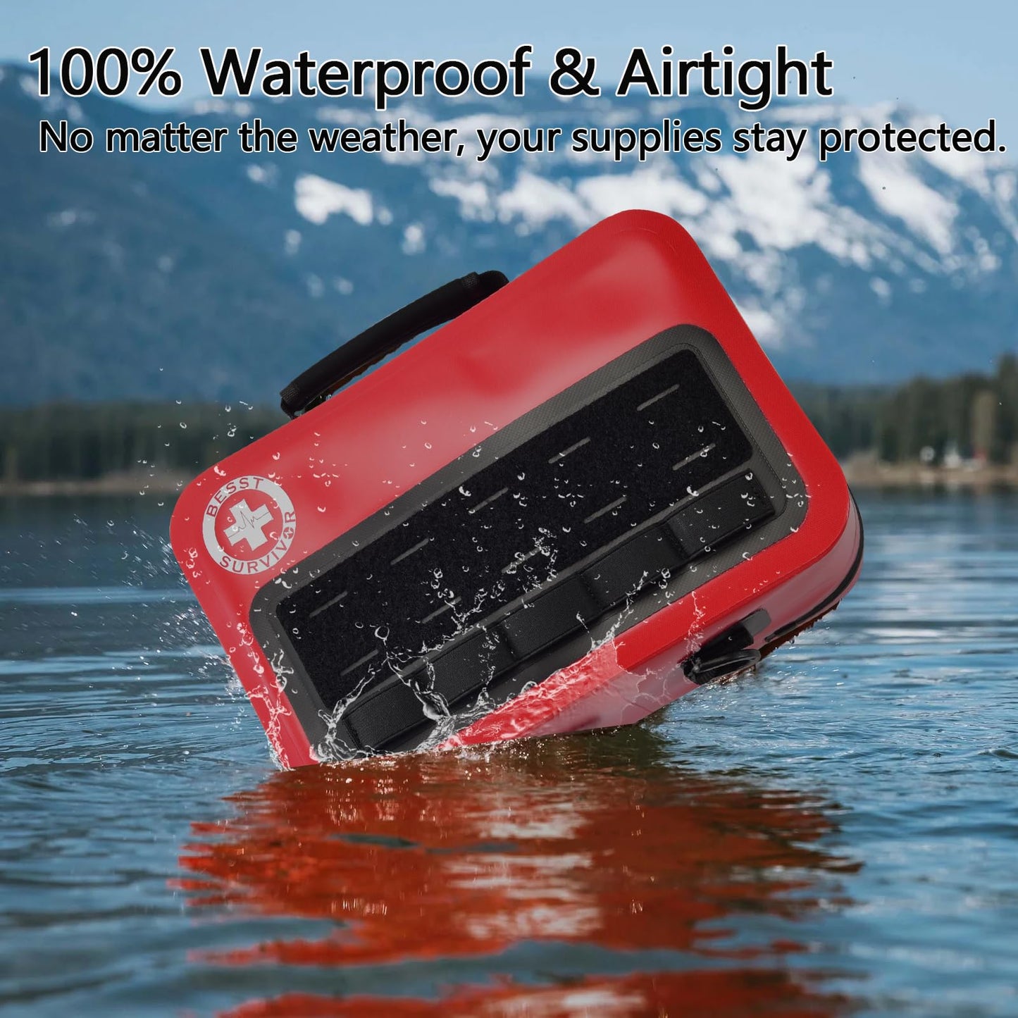 Besst Survivor Waterproof First Aid Kit -Complete Trauma Gear With Labeled Storage, MOLLE System&CPR Kit, Practical Medical Kit For Boating, Marine, Camping, Hurricane, Vehicle And Household Emergency