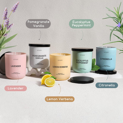KTFKTF Eucalyptus Peppermint Scented Candle for Home, 14.1oz 80 Hours Long Lasting Aromatherapy Candles for Stress Relief & Energy, Non-Toxic Essential Oil & Soy Wax | Cooling Mint & Woody Aroma
