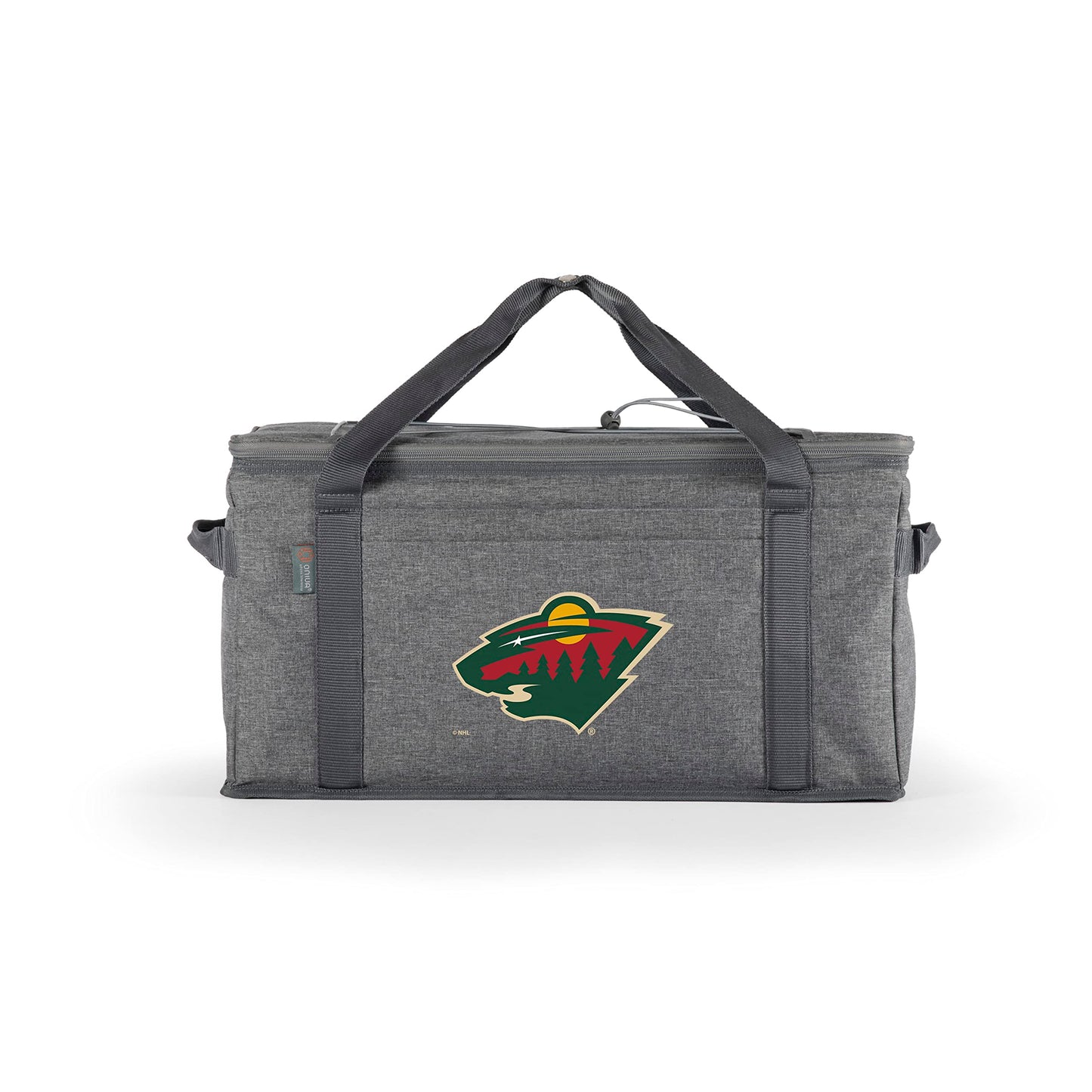 PICNIC TIME NHL Minnesota Wild 64 Can Collapsible Cooler, Large Insulated Soft Cooler Bag, Portable Beach Cooler with Shoulder Strap, (Heathered Gray)