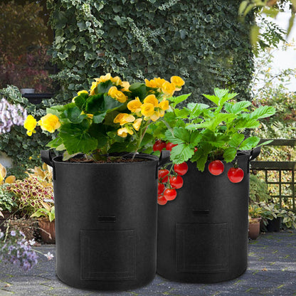 Lyincat 4 Pack 10 Gallon Potato Grow Bags with Flap and Handles, Heavy Duty Fabric Pots for Planting Potato,Carrots