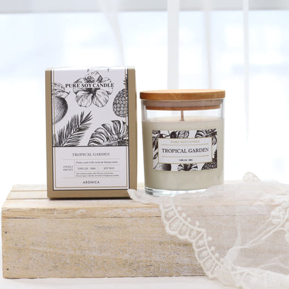 Aronica Tropical Hawaiian Soy Candle, Island Candle Summer Sunset Scented, House Wax, Scent Candles for Home, Bestfriend Gift, Baby Shower Game Gift, Beachy Scented Candles