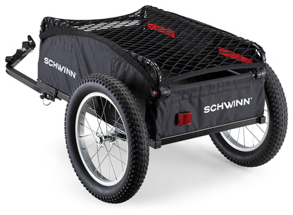 Schwinn Porter Bike Cargo Trailer, Holds up to 100 lb, Universal Coupler, Folding Frame, Quick-Release Wheels, 16-Inch Air-Filled Tires, Interior D-Rings, Schwinn Bike Trailer for Carrying Cargo