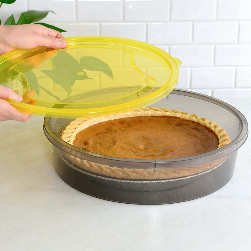 Youngever 3 Pack Pie Containers, Plastic Food Storage Containers, Fresh Pie Keeper, 11 inch Diameter