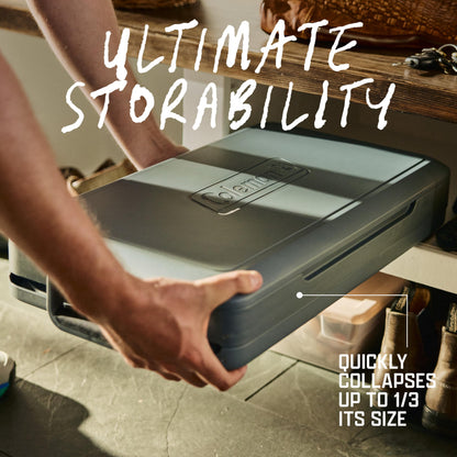 Coleman Snap 'N Go 55-Quart Collapsible Hard Cooler, Portable Hard-Sided Cooler with Waterproof Removable Liner, Space-Saving & Quick Set Up, 64 Hours Cold, Mussel Grey