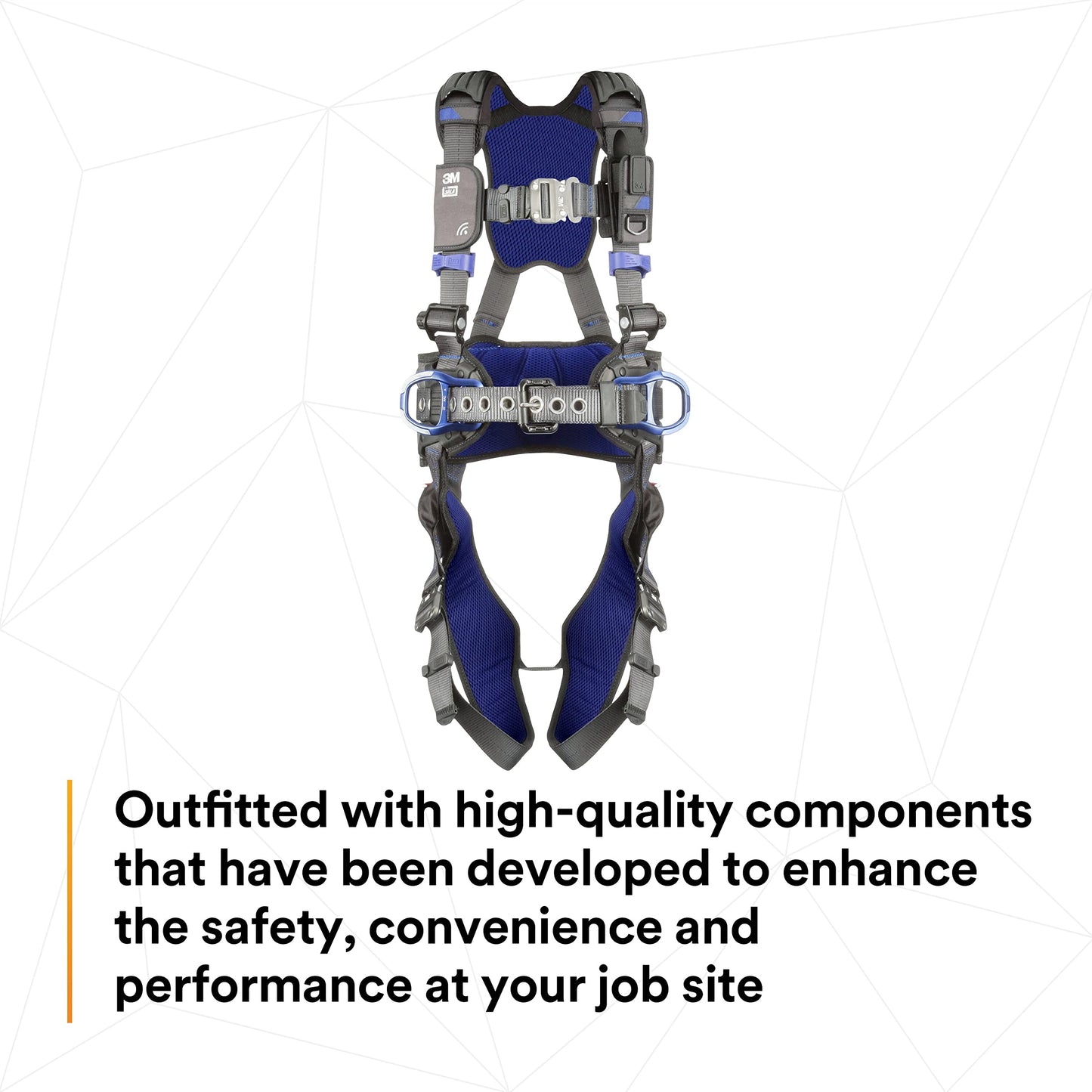 3M DBI-SALA ExoFit X300 Comfort Construction Positioning Safety Harness, Construction Fall Protection, Aluminum Back and Hip D-Rings, Auto-Locking Quick Connect Leg and Chest Buckles, 1113133, 2X