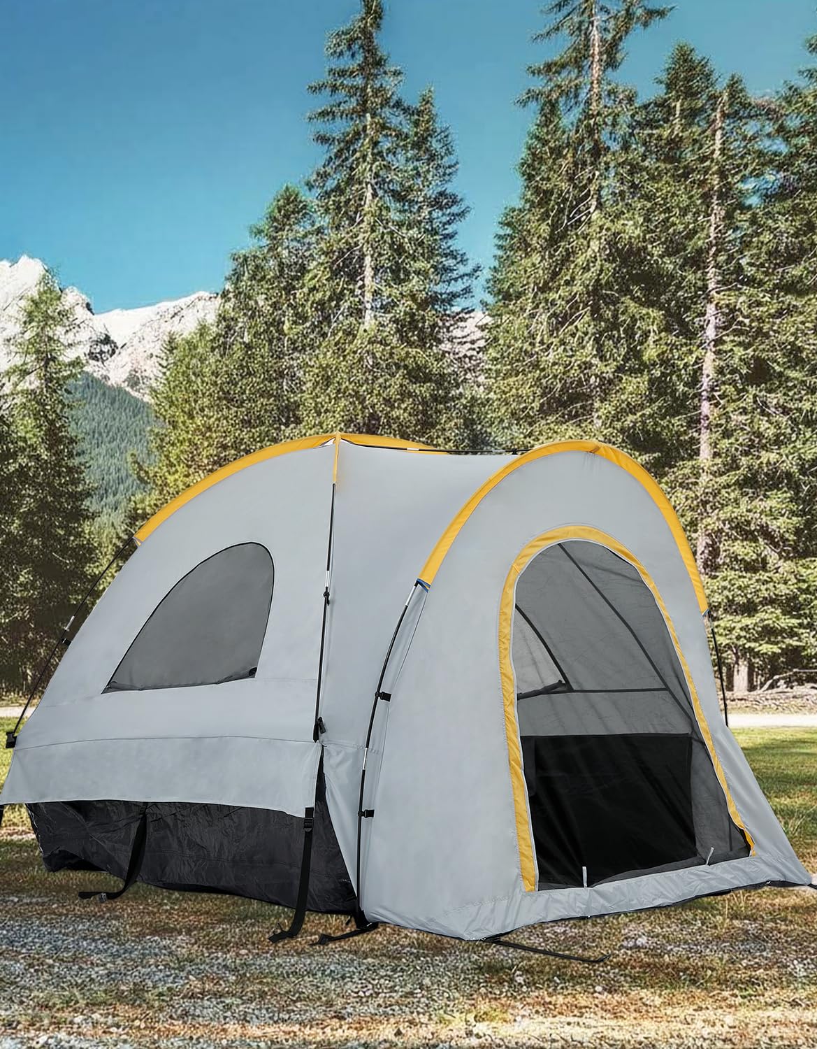Waterproof Double Layer Truck Bed Tent for 2 Person, Fits Most 5 to 8.2 ft Pickup Beds, PU3000 Oxford Camping Tent with Rainfly, Easy Setup Portable Truck Tent, Medium