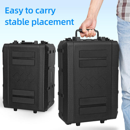 ECGOIOE 4U Rack Case Shallow 17" Depth, 19" Rackmount Flight Cases Easy Installation Portable Carry Watertight Dust Proof 2 Space Shockproof Mount Racks with Microphone Compartments Space Saving