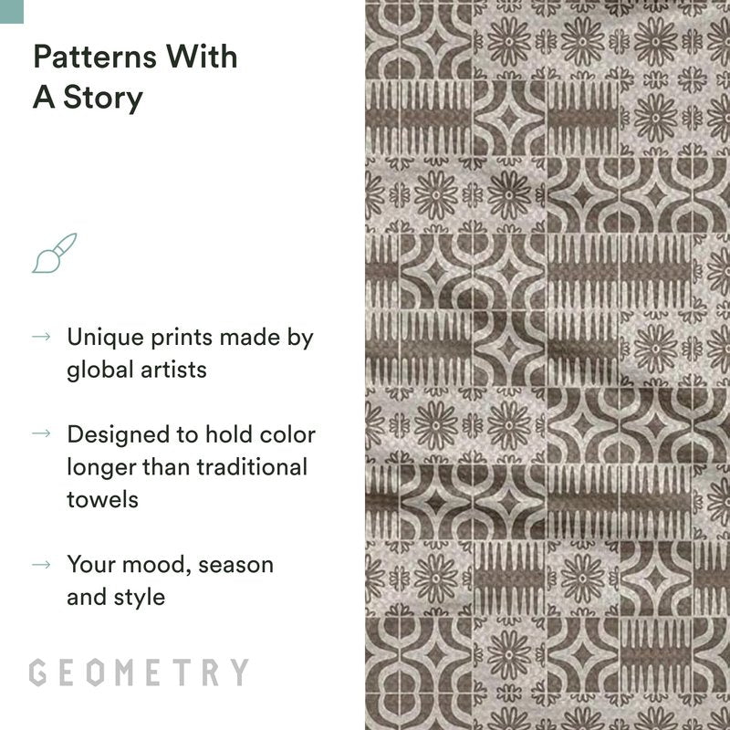 GEOMETRY Spring Kitchen Towels - Quick Dry Microfiber Cloth Spring & Summer Dish Towels for Kitchen Drying - Premium Quick Dry Towel - Sandy, 18" x 30" - 1-Pack