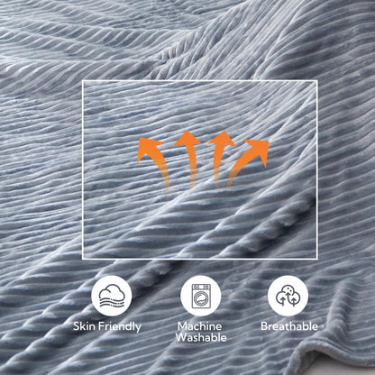 Electric Heated Blanket Full Size 72"x84", Cozy Large Oversized, 5 Heating Levels & 10 Hours Auto Off, Cozy for Bed, Sofa, & Office, Machine Washable, Purple