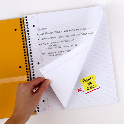 Five Star Spiral Notebook + Study App, 3 Subject, College Ruled Paper, 8-1/2" x 11", 150 Sheets, Fights Ink Bleed, Water Resistant Cover, Pacific Blue (73623)