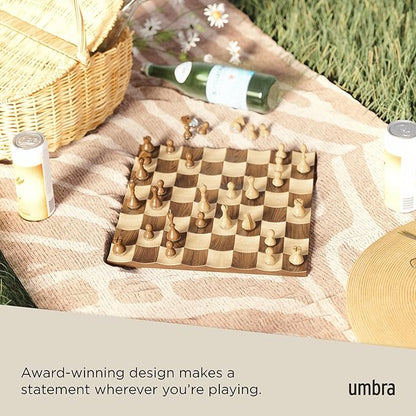 Umbra Wobble Chess Set Walnut