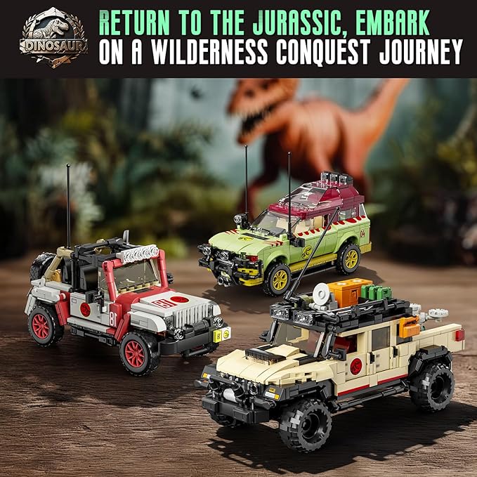 3 in 1 Classic Off-Road Vehicle Building Block Sets 1632 Pcs Off Road Cars DIY Model Kit Collectible and Display ORV Building Toys Creative Birthday Gifts for Adults Teens 14+