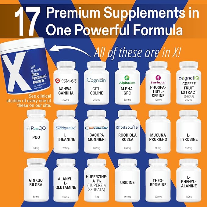 Clear Brain Fog &amp Focus for Deep Work | X – Science-Backed Brain Performance Supplement