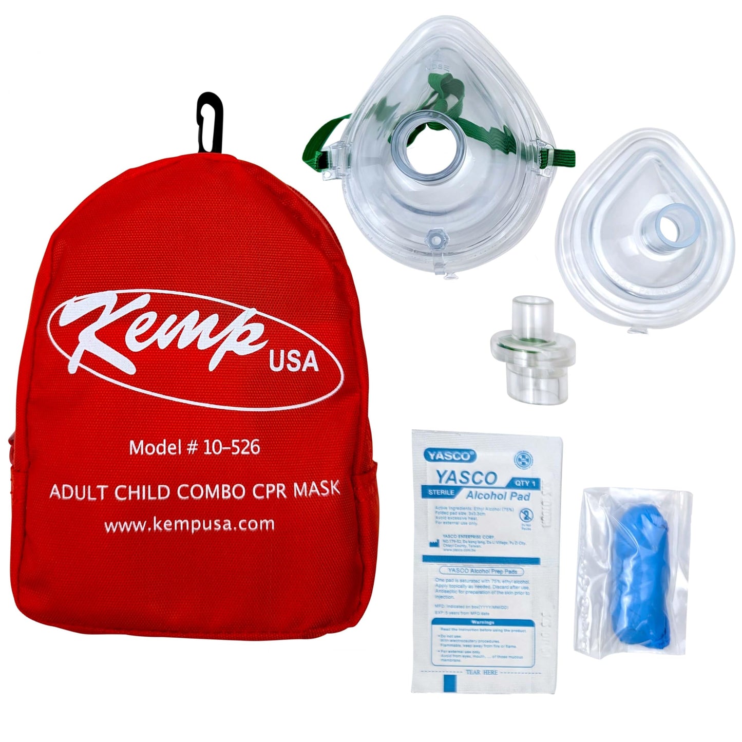 Kemp USA First Aid Adult and Infant CPR Mask Combo Kit (50)