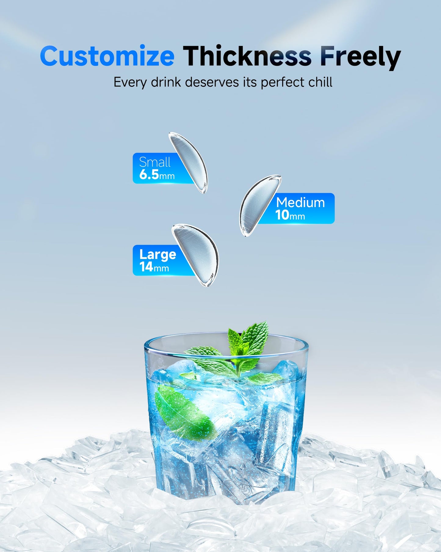 ICEVIVAL Crescent Ice Maker Countertop, 35Lbs/24H, Clear Ice Maker with Self-Cleaning & Timer, 16 Crystal-Clear Ice in 12 Mins, Countertop Ice Makers for Home, Office or Party