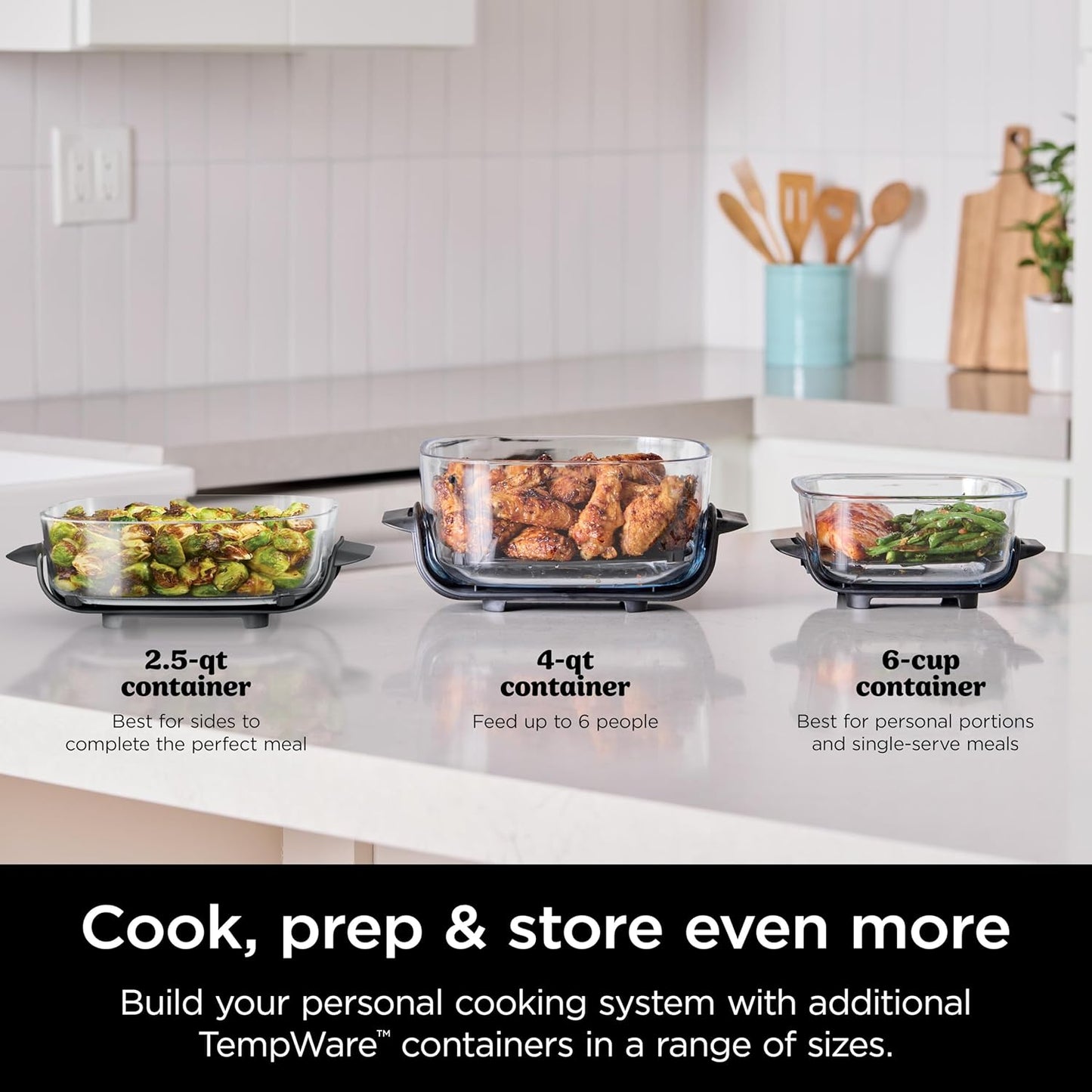 Ninja CleanCrisp™ 4-QT Glassware Container - Microwave & Dishwasher Safe, PFAS Free