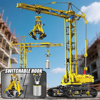 Mould King 17059 Technik Crawler Crane Advanced Building Sets MOC Mobile Construction Model Toy with APP Remote Control for 14+ Teen/Adults Large Vehicles Crane Building Kits for Adults(1731PCS)