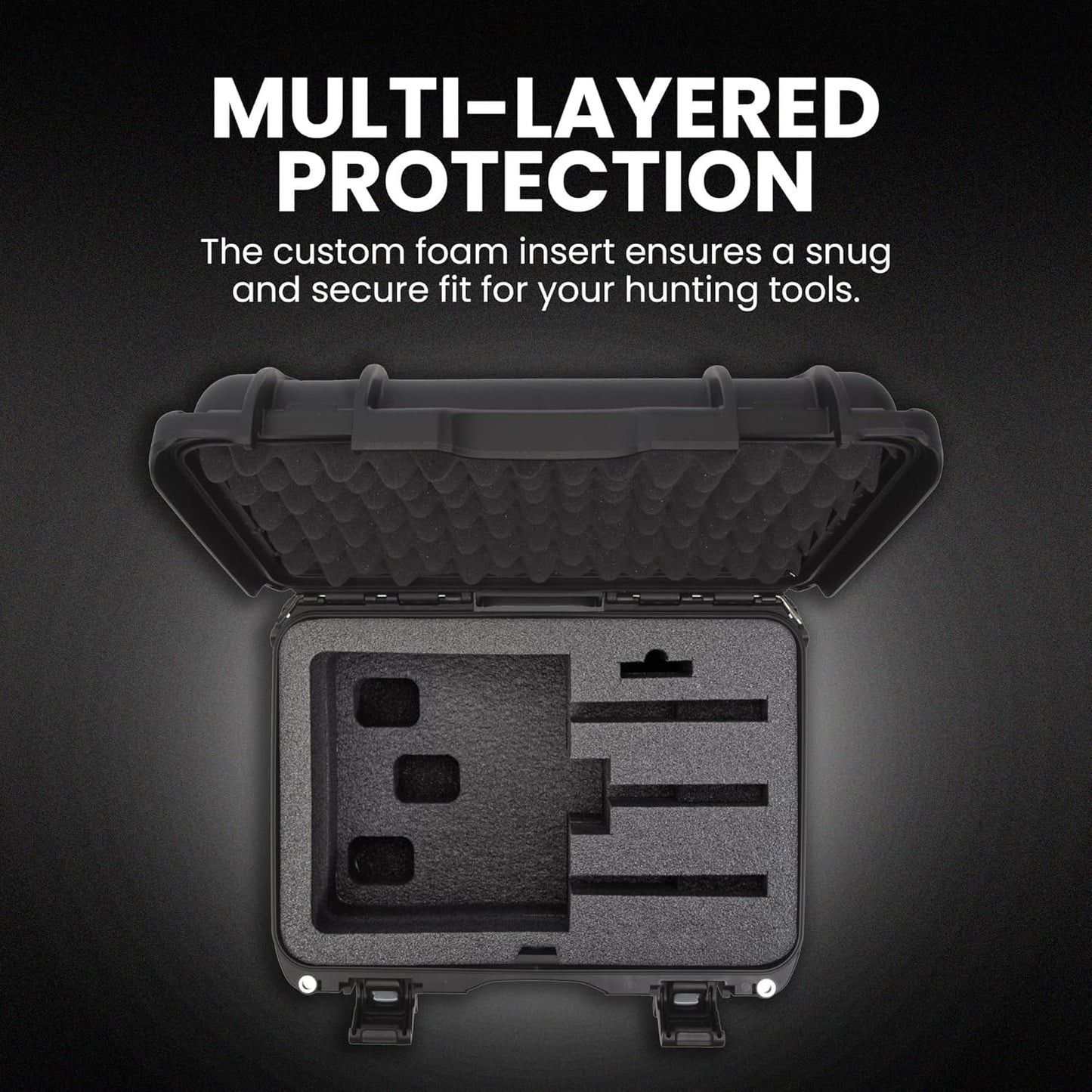 NANUK 918 Hard Case with 3 UP Custom Foam Insert, IP67 Waterproof & Crushproof, Rugged Construction for Ultimate Protection, Made in Canada – Black (16.9” x 12.9” x 9.3”)