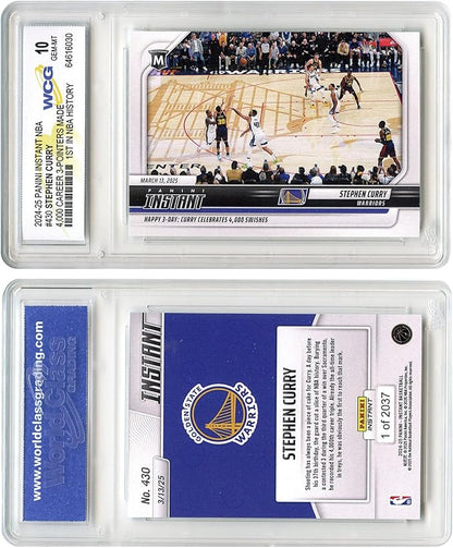 2025 NBA Panini Steph Curry 1st Ever 4000 3-Pointers Made Card #430 Golden State Warriors - Graded GEM Mint 10