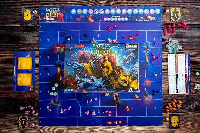 Renegade Game Studios Battle for The Deep Strategy Board Game Axis &amp Allies 2v2 Team-Based Tabletop Miniature Warfare