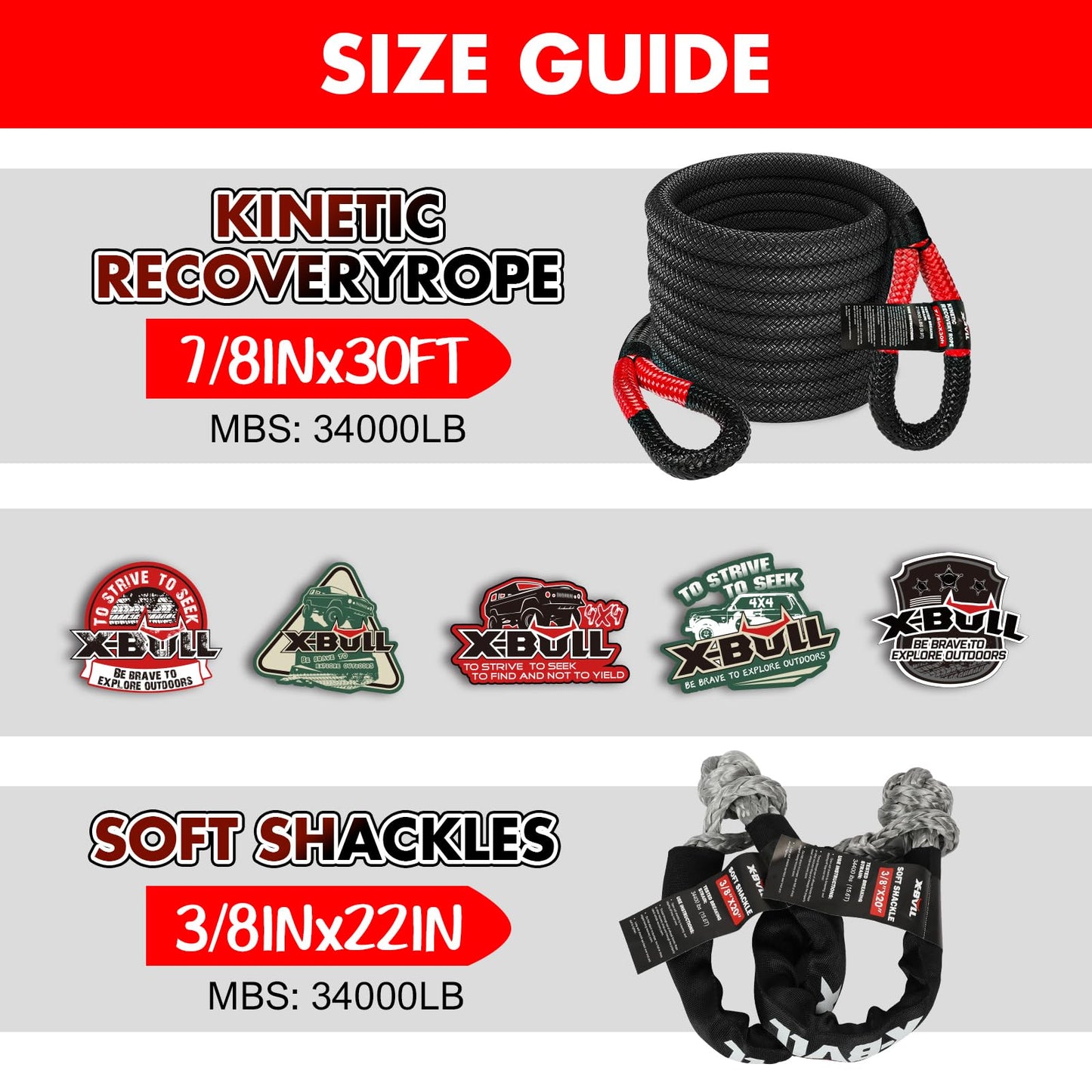 X-BULL New Recovery Traction Tracks with Kinetic Rope Recovery Kit
