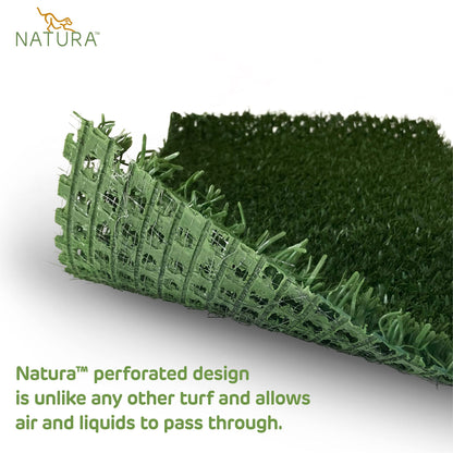 Natura PowerRun 10376807 Outdoor Artificial Grass for Dogs, Turf Grass Patch Blends in with Natural Grass, Keeps Paws and Homes Clean, 1.5 ft. x 15 ft., Green
