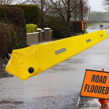LTCANOPY Flood Barrier 10Ft Length 12Inch Height, Flood Sandbag Alternative, Lightweight Water Filled Flood Control Barrier,Reusable PVC Flood Prevention Tube for Door Garage Home（Yellow)