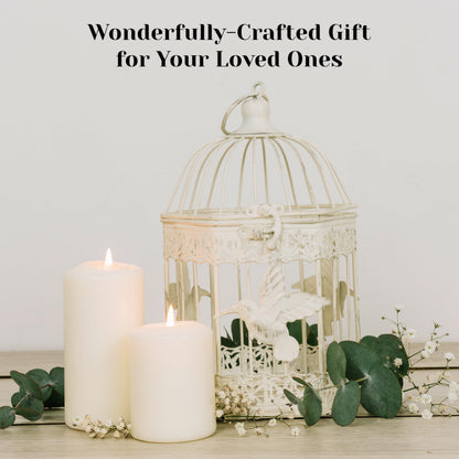 Unscented Pillar Candles - Set of 4 White Pillar Candles - 3x9 Slow Burning Large Candles for Weddings & Table Centerpieces, PARNOO
