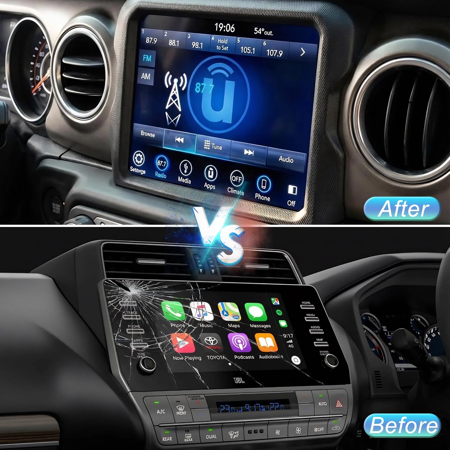 8.4 Uconnect Screen Replacement 4C UAQ LCD Touch Screen Radio for Dodge Ram Chrysler Jeep Charger 2017-2022, 2026 New Chip Upgrade Gel Free #LA084X01(SL)(02)