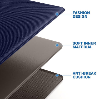 StepRite Kitchen Mats, 2PCS Kitchen Rugs, Cushioned Anti Fatigue Kitchen Mats for Floor, Non-Slip Standing Desk Mat, Waterproof Kitchen Rug Set for Kitchen, Floor, Office, 17.3"x30"+17.3"x47", Blue