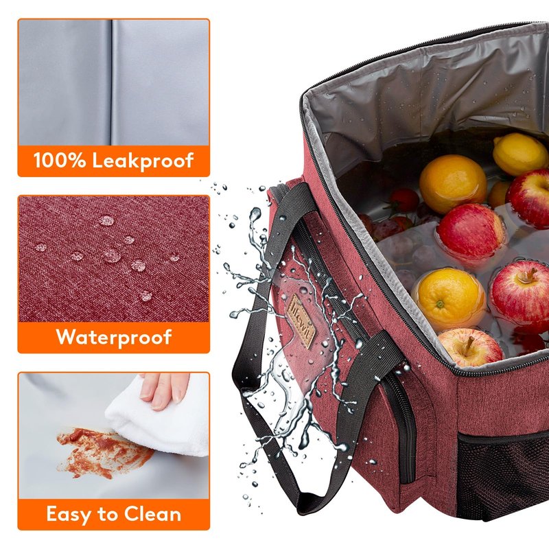 Lifewit Large Lunch Bag, Insulated Lunch Box, Soft Cooler Cooling Tote for Adult Men Women, Burgundy 40-Can (24L)
