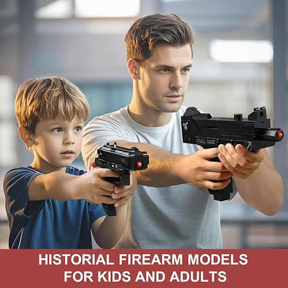 Walther PPK &amp MAC-10 Building Blocks Gun Sets Compatible with Lego Featuring 2 Guns Models Gift Ideas for Military Fans Kids 8+ &amp Adults