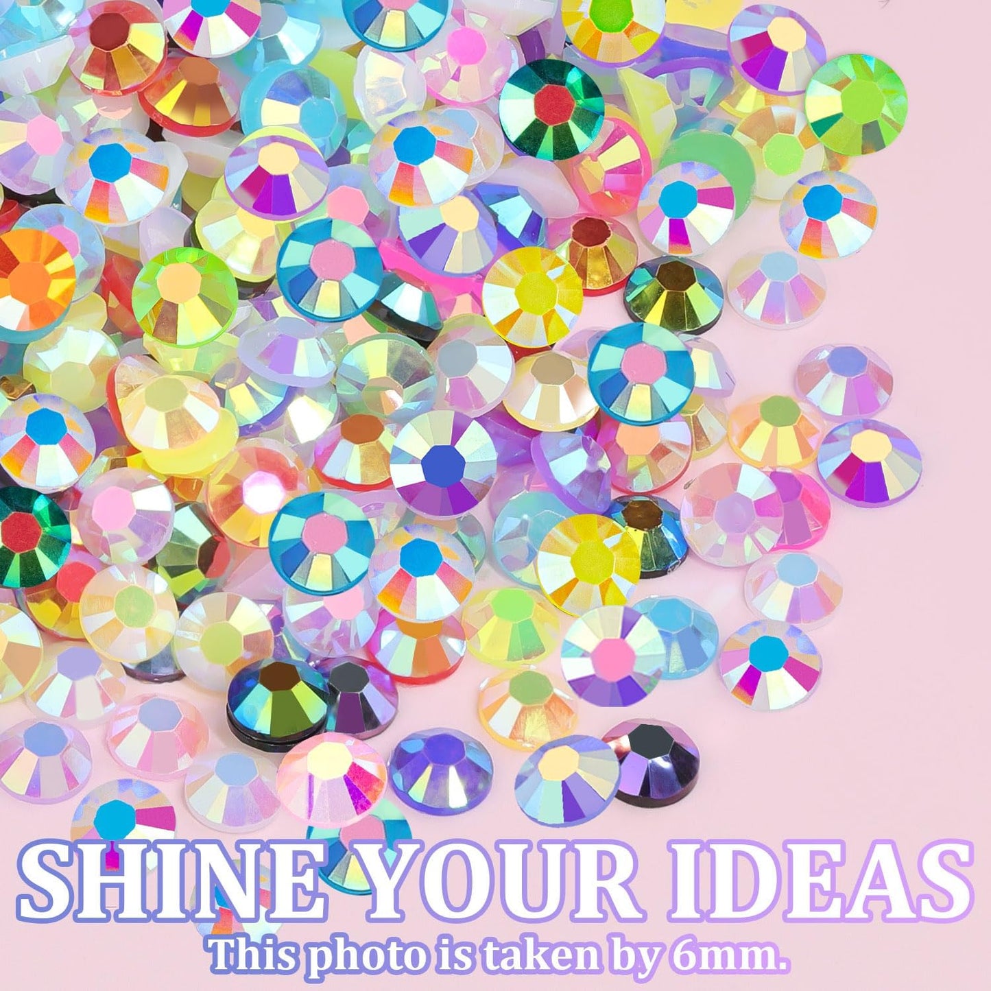 40000Pcs Resin Jelly Rhinestones for Bedazzling, 3mm Mixed-Color Flatback Gems for Diamond Art, Bedazzler Kit with 1Pcs 10ml B7000 Jewelry Glue for Crafting Crafts Book Shoes Nail Art