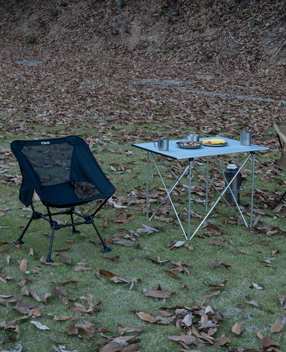 iClimb 1 Light Folding Table and 2 Heavy Duty Compact Folding Chair Bundle for Adults Outdoor Camping Glamping Beach Concert