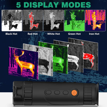 Night Vision Monocular 35mm 384x288 (50 Hz) Thermal Imaging Monoculars, 4X Digital Zoom, Detection 3620yd, 5 Mode, 7H+, No-Shutter Tech WiFi Heat Vision Infrared Imager for Hunting Camping
