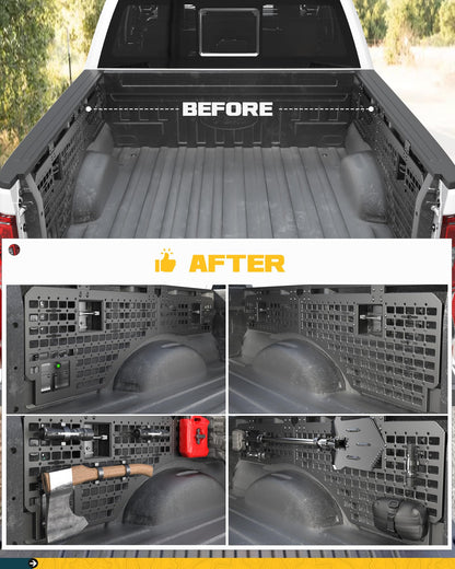 Trumgeta Side Bed MOLLE Panel Fit for 5.5 Feet Ford F150 2015-2020 & 2021-2026 Truck Storage Organizer System