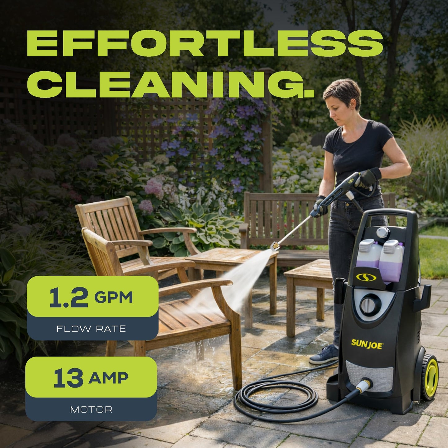 Sun Joe Pressure Washer, Electric Power Washer, Heavy-Duty 2500 Max PSI (2030 PSI PWMA Rated)-Portable Cleaning & Washing Machine System with Patios & Sidewalks, SPX3000