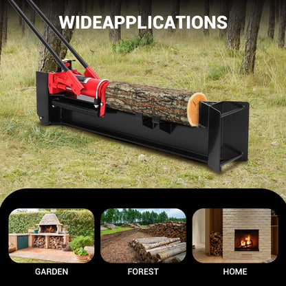 IDEALHOUSE Manual Hydraulic Steel Beam Log Splitter – Portable and Compact, 12 Ton Capacity - Wood Splitting Machine and Equipment for Fireplace, Firewood, & Fire Stove Logs,Outdoor and Backyard