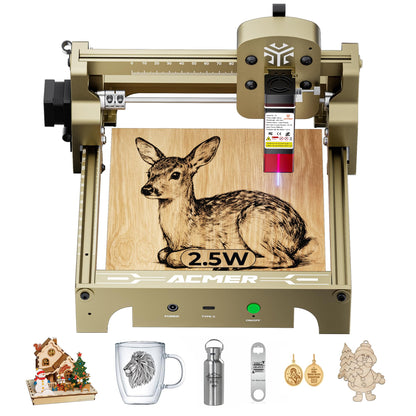 ACMER S1 2500mW Laser Engraver Machine, Higher Accuracy Lazer Cutter and Engraving Machine with Working Area 130x130mm,0.04mm Laser Spot Engraving Machines & Tools For Wood Metal,Leather