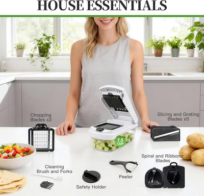 Skiennix 18-in-1 Vegetable Chopper - Versatile Mandoline Slicer with Container & Multiple Functions