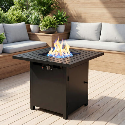 Wisteria Lane 30" Propane Fire Pit Table, 50,000 BTU Gas Fire Pit for Outside, Outdoor Fire Pit with CSA Certification for Backyard Balcony Garden Patio Deck