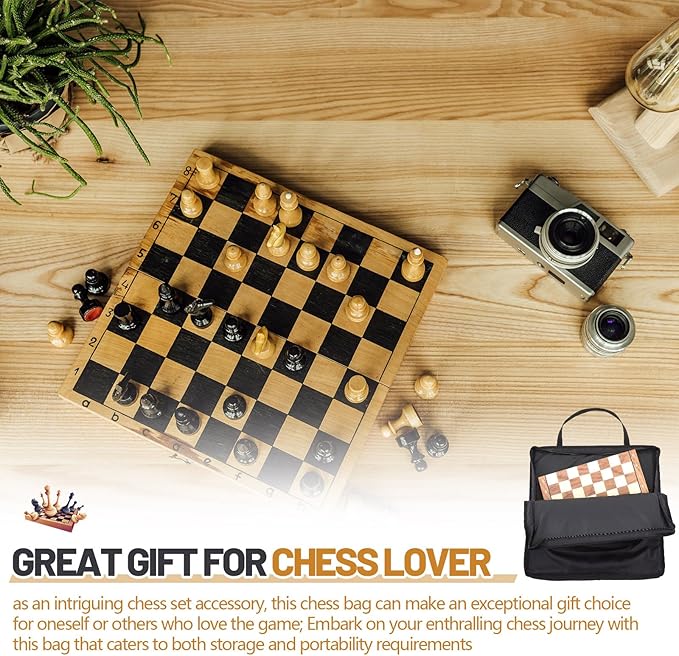 Inch Chess Bag Standard Chess Board Carrying Bag with a Single Zippered Pocket for Storing Your Equipment an Ideal Gift(22 x 22)