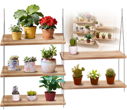Window Plant Shelves, Sill Shelf for Plants Hanging, Floating Shelves Window, Macrame Plant Hanger, Plant Stand Indoor Window, Living Room Decor Garden Boho Decor, Steel wire Plant Hanger (Large size)